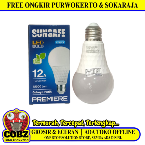 12 WATT / SUNSAFE PREMIERE LED Lampu Bohlam Bulb Moto Putih