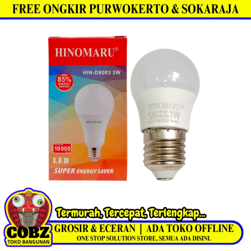 3 WATT / HINOMARU HIN-D8003 LED Lampu Bohlam Bulb Moto Putih