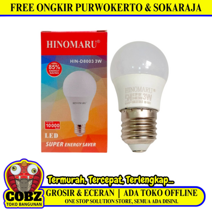 3 WATT / HINOMARU HIN-D8003 LED Lampu Bohlam Bulb Moto Putih