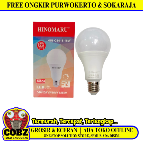 18 WATT / HINOMARU HIN-Q8018 LED Lampu Bohlam Bulb Moto Putih