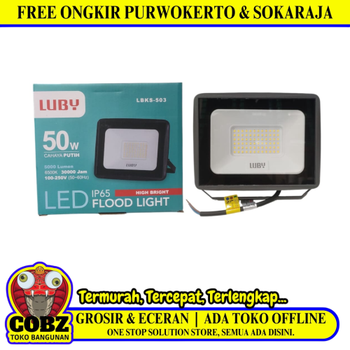 50 WATT / LUBY LBKS-503 Lampu Kap Sorot Tembak Jalan Flood Light Putih
