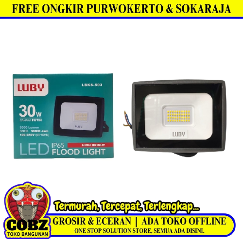 30 WATT / LUBY LBKS-503 Lampu Kap Sorot Tembak Jalan Flood Light Putih