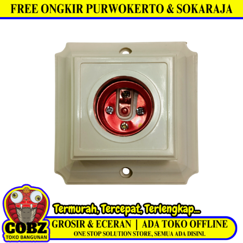 DEXTA DX-504 Fitting Tempat Lampu Plafon Atap Tempel Kotak Kecil Putih