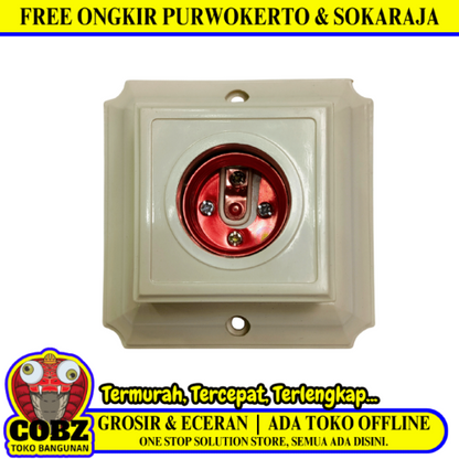 DEXTA DX-504 Fitting Tempat Lampu Plafon Atap Tempel Kotak Kecil Putih