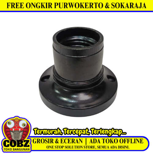 STARLUX ST-217B Fitting Tempat Lampu Plafon Atap Tempel Motif Kecil Hitam