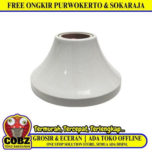 LH Fitting Tempat Lampu Plafon Atap Tempel Bulat Besar Putih