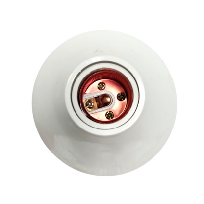 LH Fitting Tempat Lampu Plafon Atap Tempel Bulat Besar Putih