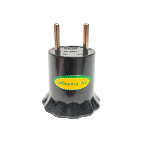 MATSUI Fitting Lampu Saklar Steker Colok Dinding Tidur + Switch Hitam