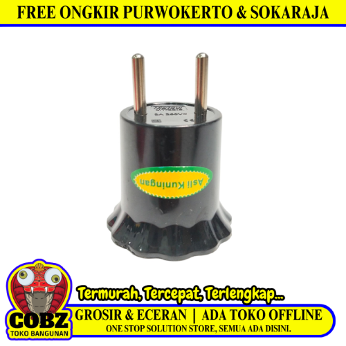 MATSUI Fitting Lampu Saklar Steker Colok Dinding Tidur + Switch Hitam