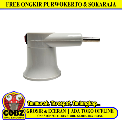 MIKOTEK Fitting Lampu Saklar Steker Colok Dinding Tidur + Switch Putih