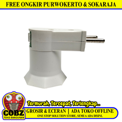 PIOLINE PL-A99 Fitting Lampu Saklar Steker Colok Dinding Tidur + Switch Putih