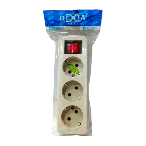 3 LUBANG / DEXTA DX-803 Stop Kontak Terminal Arde Tempel OB Outbow Cream