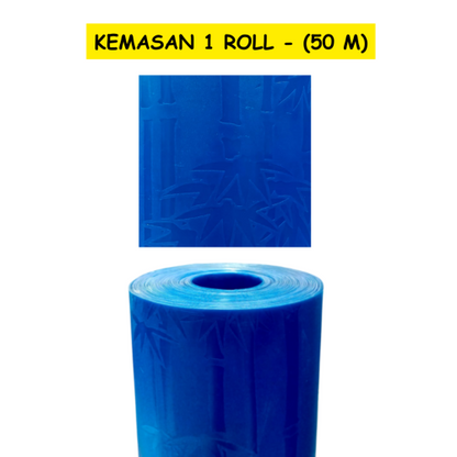 0.6 MM x 100 CM x 50 M / FLEXILON BAMBO Fiber Pintu Pagar Teras  Blue Roll