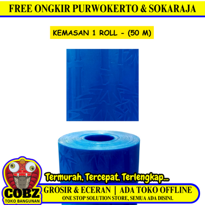 0.6 MM x 100 CM x 50 M / FLEXILON BAMBO Fiber Pintu Pagar Teras  Blue Roll