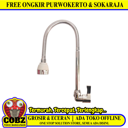 1/2 IN / CHETI 302 Kran Angsa Fleksibel Sink BCP Tembok Stainless