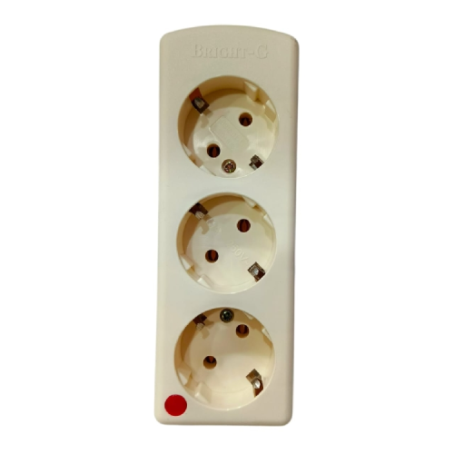 3 LUBANG / BRIGHT-G Stop Kontak Terminal Arde Tempel OB Outbow Putih