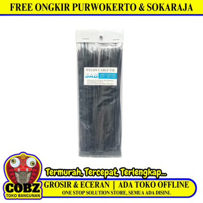 2,5 MM x 200 MM / SAB 01 Kabel Cable Ties Tali Ripet 20 CM Hitam Pack