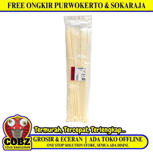 4.8 MM x 400 MM / MASKO Kabel Cable Ties Tali Ripet 40 CM Putih Pack
