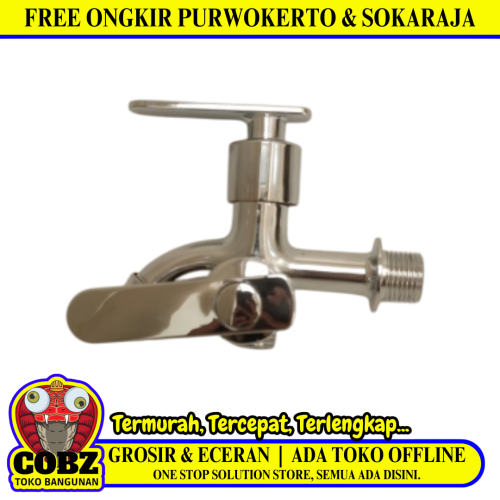 1/2 IN / FAUCET 6033 Kran Air Cabang Double Shower Mesin Cuci Stainless
