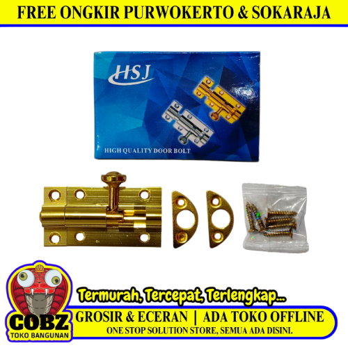 2 IN / HSJ 02 Grendel Kunci Slot Pintu Jendela Stainless