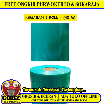 0.8 MM x 100 CM x 40 M / FLEXILON STRIPLINE Fiber Pintu Pagar Teras Green Roll