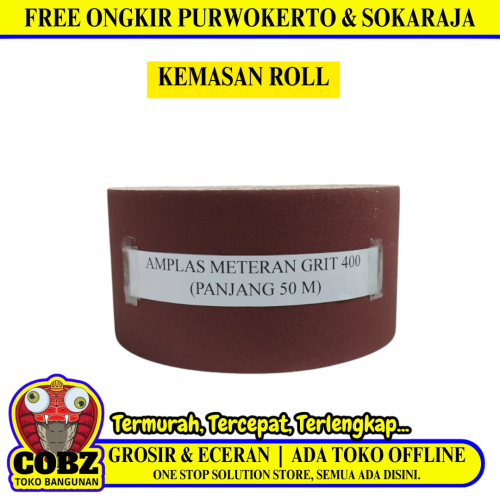 GRIT 400 x 50 M / TM Amplas Kertas Gulung Roll Meteran Halus Kasar Roll