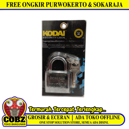 40 MM / KODAI 02 Gembok Pintu Pagar Padlock Anti Maling Leher Pendek