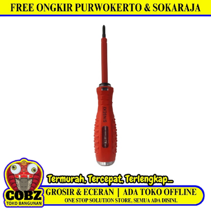 4 1/2 IN / SINSEKI SSI-8072 Obeng Tespen AC Listrik Lampu Cahaya Plus Minus