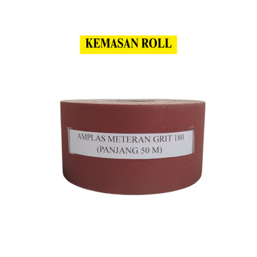 GRIT 180 x 50 M / Amplas Kertas Gulung Roll Meteran Halus Kasar Roll