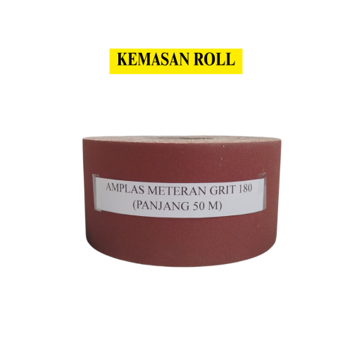 GRIT 180 x 50 M / Amplas Kertas Gulung Roll Meteran Halus Kasar Roll