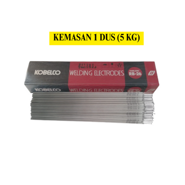 2.6 MM x 5 KG / KOBE STEEL RB-26 Kawat Las Konstruksi Baja Lunak Welding Electrodes KG