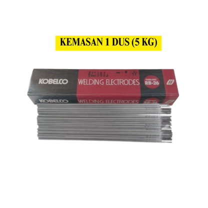 3.2 MM x 5 KG / KOBE STEEL RB-26 Kawat Las Konstruksi Baja Lunak Welding Electrodes KG