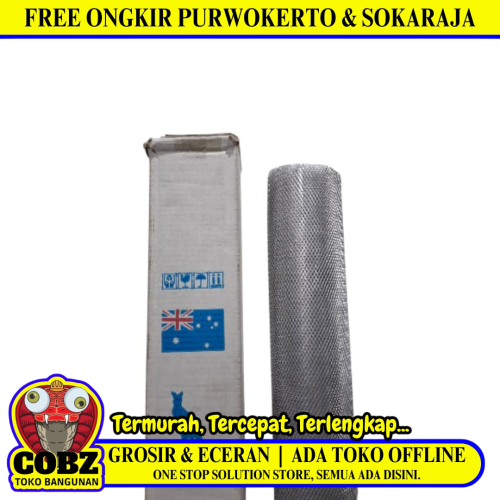 2.5 MM x 5 MM x 100 CM x 10 M / NM Strimin Nyamuk Parabola Alumunium Silver Roll