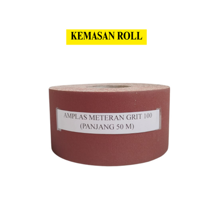 GRIT 100 x 50 M / TM Amplas Kertas Gulung Roll Meteran Halus Kasar Roll