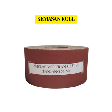 GRIT 80 x 50 M / TM Amplas Kertas Gulung Roll Meteran Halus Kasar Roll