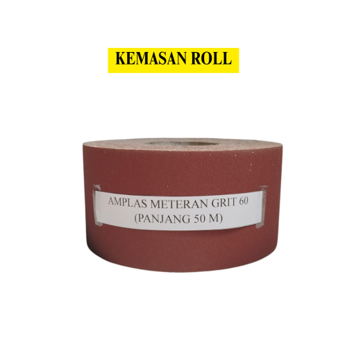 GRIT 60 x 50 M / TM Amplas Kertas Gulung Roll Meteran Halus Kasar Roll