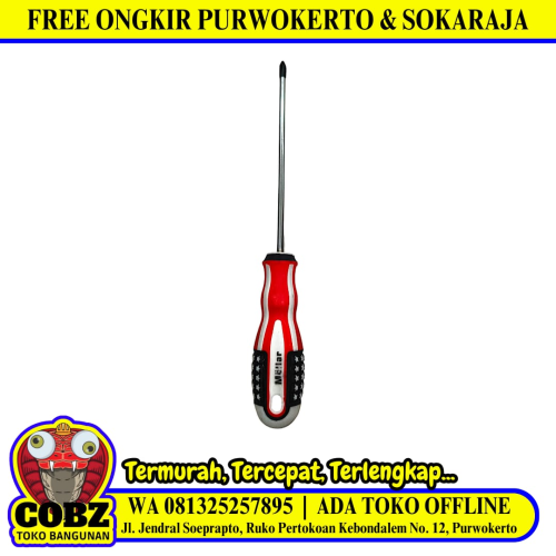 6 IN / MOLLAR Obeng Screwdriver One Way Plus Gagang Karet