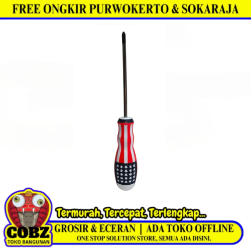 5 IN / MOLLAR Obeng Screwdriver One Way Plus Gagang Karet