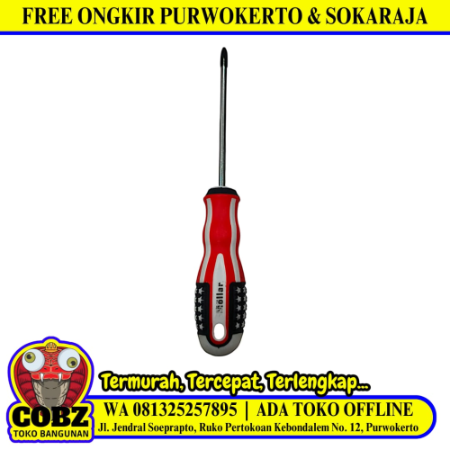 4 IN / MOLLAR Obeng Screwdriver One Way Plus Gagang Karet