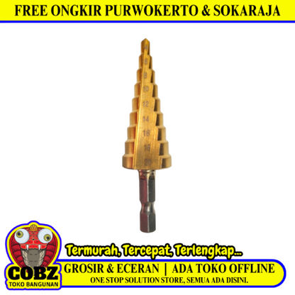 4 MM - 20 MM / SH022 Pagoda Mata Bor Besi Kayu PVC Spiral Step Cone Dril