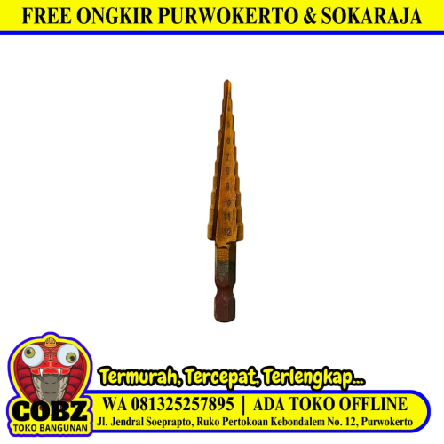 3 MM - 12 MM / SH022 ZCC Pagoda Mata Bor Besi Kayu PVC Spiral Step Cone Dril