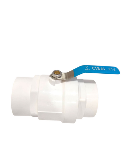 2 1/2 IN / CISAL Stop Kran Polos Ball Valve Engkol Plastik PVC