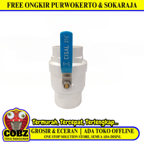 2 1/2 IN / CISAL Stop Kran Polos Ball Valve Engkol Plastik PVC