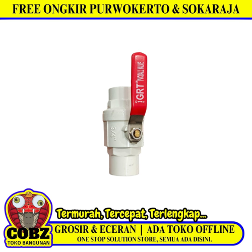 3/4 IN / GRT 501 Stop Kran Polos Ball Valve Engkol Plastik PVC