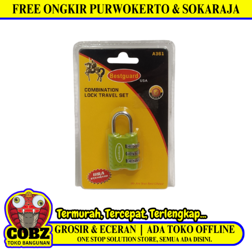 25 MM / BESTGUARD Gembok Nomer Pin Angka Tas Kunci Koper Travel Lock
