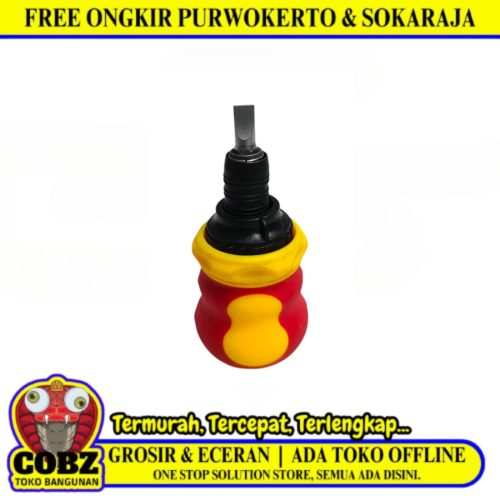 1 IN / KANIERObeng Screwdriver Two Way Bolak Balik Plus Minus Mini Gagang Karet