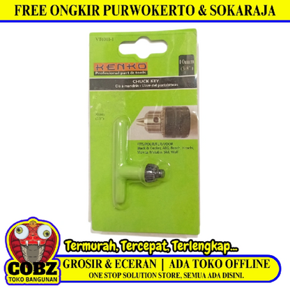 10 MM / KENKO Kunci Kepala Mesin Bor Hanging Drill Chuck Key Hijau
