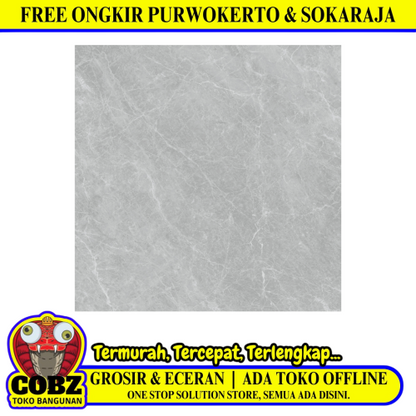 60 CM x 60 CM / MAGIA HORTENSIA GREY Granit Lantai Rumah Glossy Dus