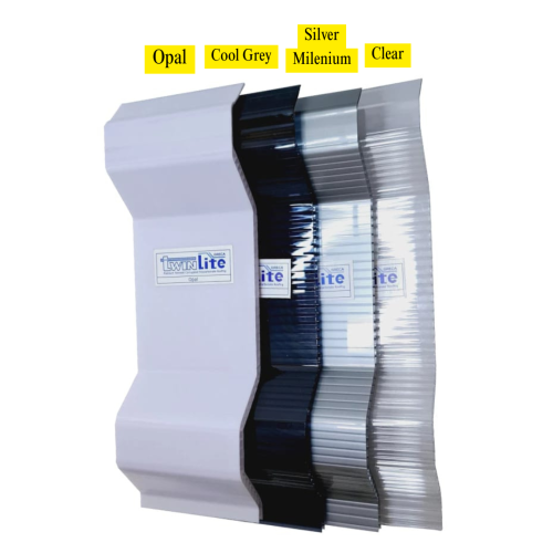 6 MM x 820 MM x 4 M / TWINLITE GRECA Atap U PVC Double Layer Clear Lembar