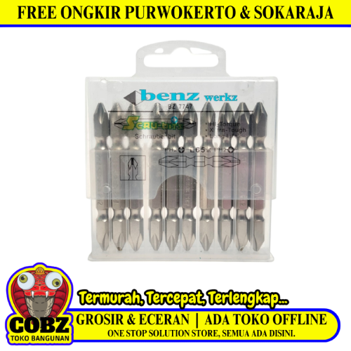PH 2 x 65 MM / BENZ WERKZ Mata Obeng Angin Screwdriver Plus Plus Magnet Set